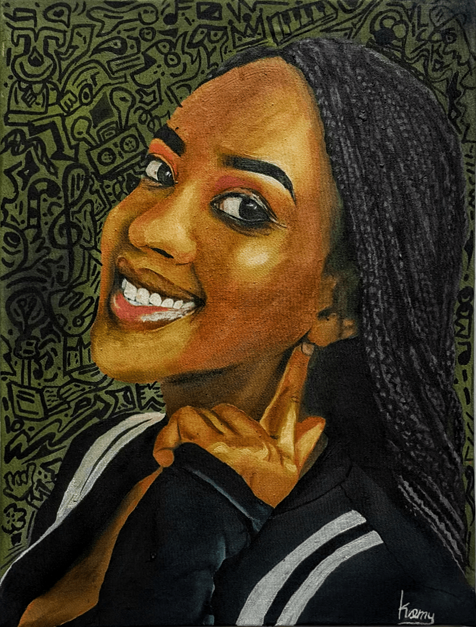 Artwork: Alisha',,portrait by Fred Komayombi