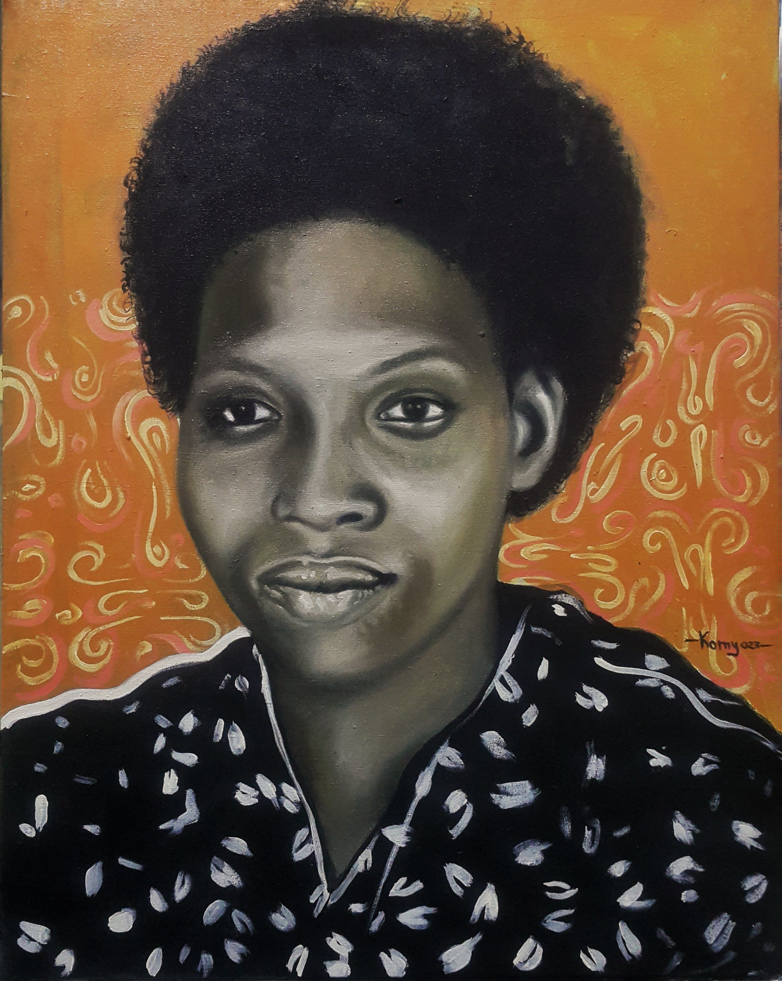 Artwork: Commissioned portrait by Fred Komayombi